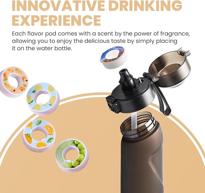 5 Flavor Pods For Air Water Bottle | 0 Sugar Flavor Fruit Taste Pods | Fruit Scented Flavor Pods | Compatible With air water bottle | Water Rings Outdoor Sports