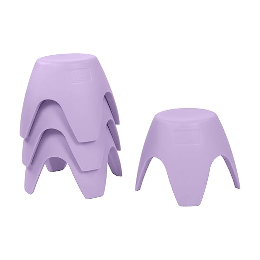 ECR4Kids Ayana Stool Set, Flexible Seating, Light Purple, 4-Pack