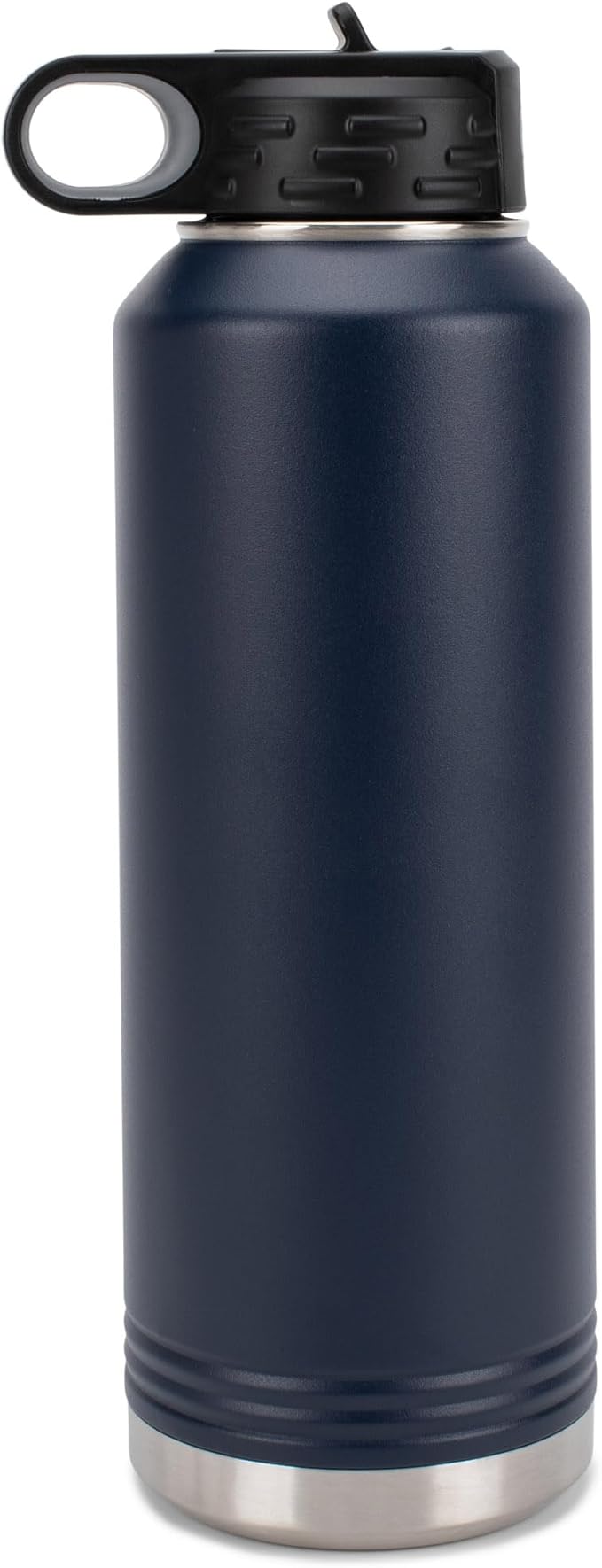 Elanze Designs Dog Dad Pawprint Navy Blue 32 ounce Stainless Steel Water Bottle With Straw