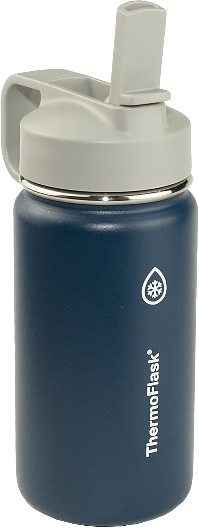 ThermoFlask 14 oz Double Wall Vacuum Insulated Stainless Steel 2-Pack of Water Bottles, Harbor Grey/Denim