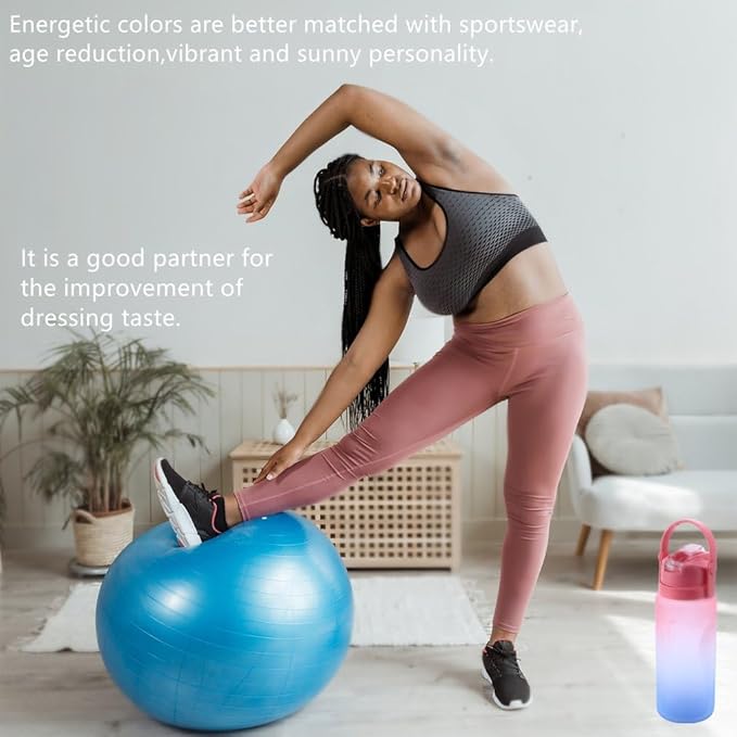 LESHP 64oz Sports Motivational Big Water Bottle With Time Marker Capacity Scale Line, Leak-Proof Reusable Large Water Bottle to Ensure You Drink Enough Water Throughout The Day for Fitness