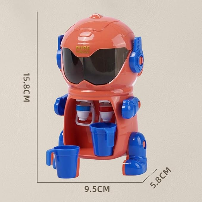 RMISODO Mini Water Dispenser for Kids, Cute Robot Shaped with Dual Drinking Spouts and Dual Water Tanks，Robot Water Machine Kids, Double Water Outlet Drinking Water Fountains Toys for Kids (red)