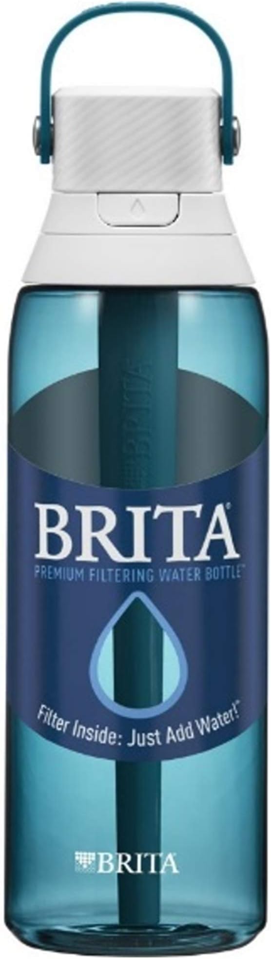 Brita Insulated Filtered Water Bottle with Straw, Reusable, BPA Free Plastic, Sea Glass, 26 Ounce