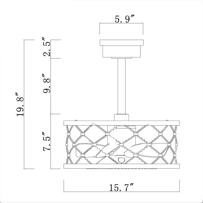 Marzell 16 Inch Modern Wood Grain Fandelier