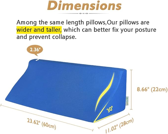 Bed Wedge Pillow for Side Sleeping Seniors Adults Body Positioners Incline Triangle Medical Bed Sore Pillows Post Surgery Elderly Bedsore Pressure Relief Foam Side Sleeper Back Leg Support