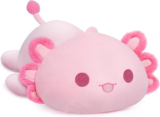 Cute Axolotl Plush Pillow, Kawaii Plushies Pink Axolotl Stuffed Toys, Squishy Plushies, Cuddle Plush Pillow for Boys & Girls