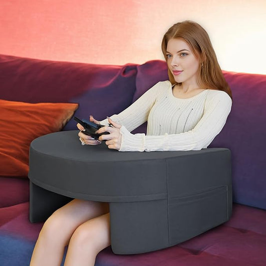 XL Reading Gaming Pillow for Lap - Reading Pillow for Gaming, Bed Arm Rest Pillow Memory Foam Lap Desk Pillow for Working, Crocheting or Sitting in Bed Floor Sofa