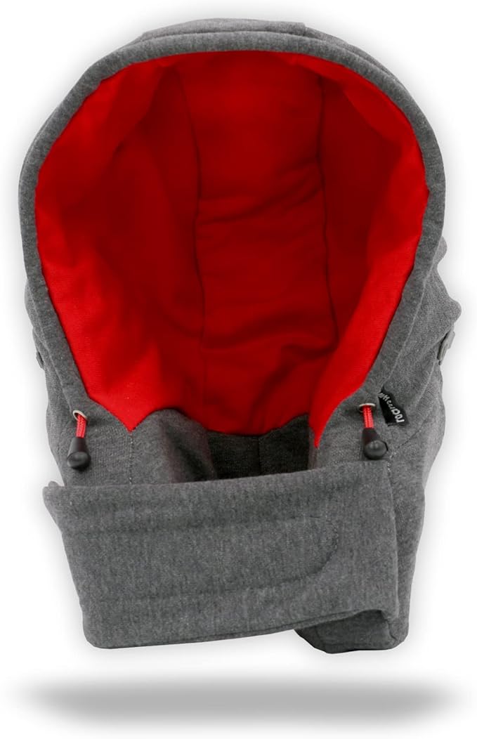 Roamwild Travel Pillow with Unique Self Inflating Built in Side Supports | Washable | (Red & Gray)