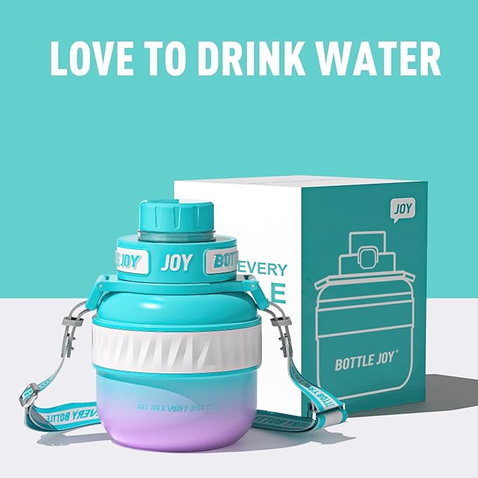 Stainless-Steel Water Bottle: Kids Water Bottle,Leakproof Lid, Perfect Sip, Double Insulated, Eco-Friendly, Dishwasher Safe & Stylish Strap, Gifts for Kids (Violet Mermaid, 16 oz)