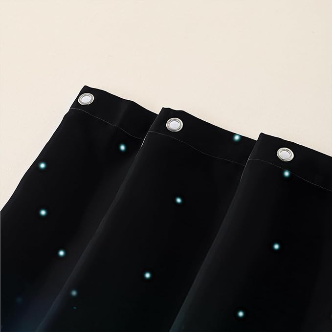 AILONEN Blue and Red Rose Shower Curtain,Cute Dolphin Shower Curtain for Bathroom Decor,60" W*72" H Polyester Waterproof Evening Starry Moon Flower Bath Curtain with 12 Hooks