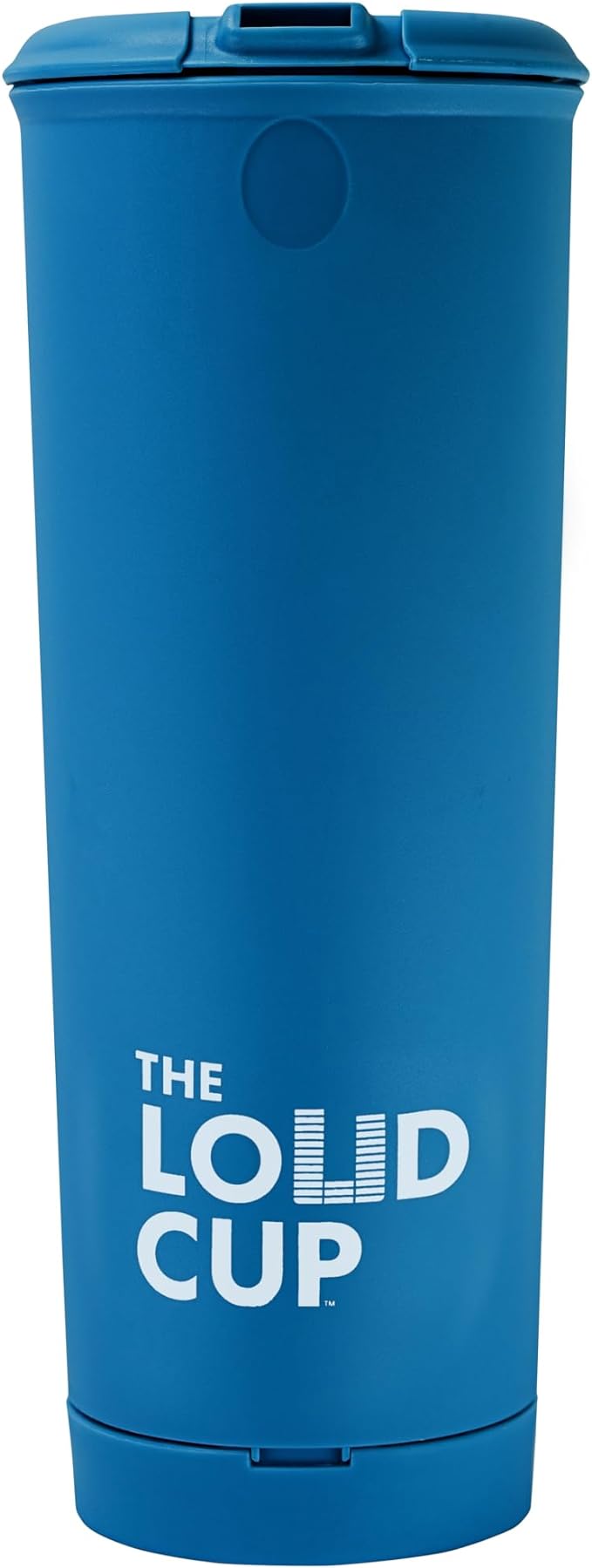 The LoudCup 20 oz Tumbler + Integrated Stadium Horn (Heron Navy) - Reusable Water Bottle for Sports Fans - Worlds Loudest Cup for Noisy Fans on Game Day & Tailgating