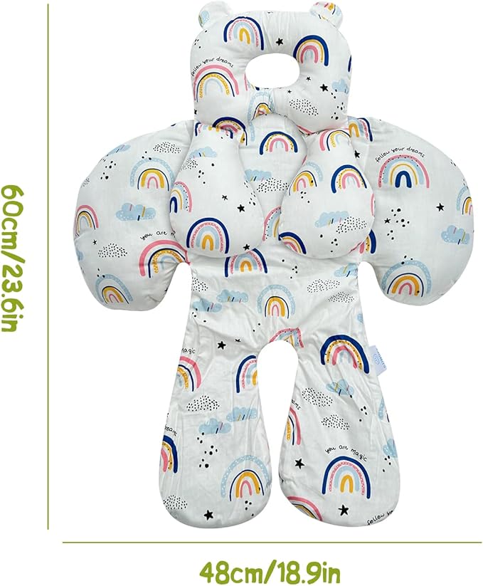 Baby Toddler Stroller Pillow for Newborn, Infant Car Seat Insert Carseat Sleeping Cushion, 2-in-1 Body Ultra-Soft Comfort Support