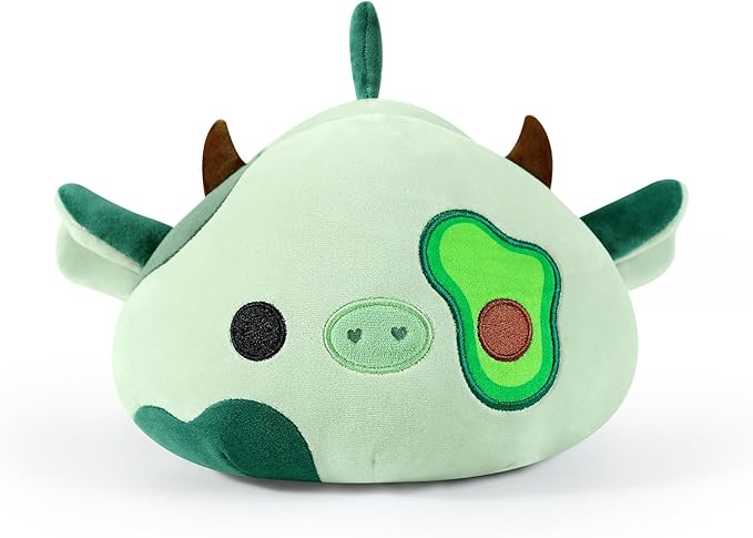 Onsoyours Cute Cow Plushie, Soft Stuffed Avocado Cow Squishy Plush Animal Toy Avocado Pillow for Kids (Avocado Cow A, 12")