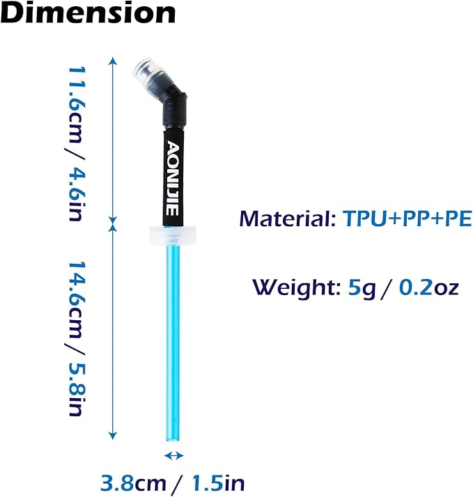 TRIWONDER TPU Soft Folding Water Bottles BPA-Free Collapsible Flask for Hydration Pack - Ideal for Running Hiking Cycling Climbing (Straw)