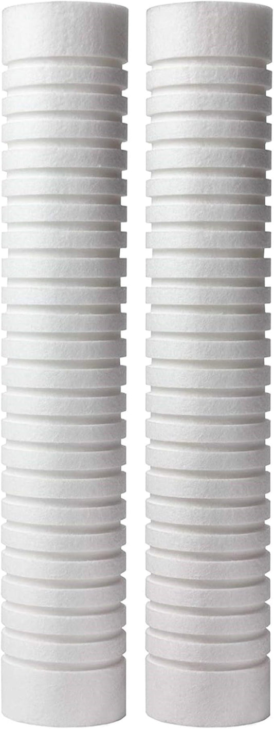 CFS – Grooved Water Filter Cartridges Compatible with The Heater Treater 20" Cartridge Models – Removes Bad Taste and Odor – Whole House Hot Water Systems – 5 Micron (2 Pack)