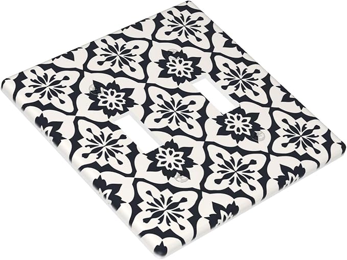 Black And White Funny Plastic Wall Plate Decorative Double Toggle Light Switch Cover For Women Girls Bedroom Kitchen Living Room