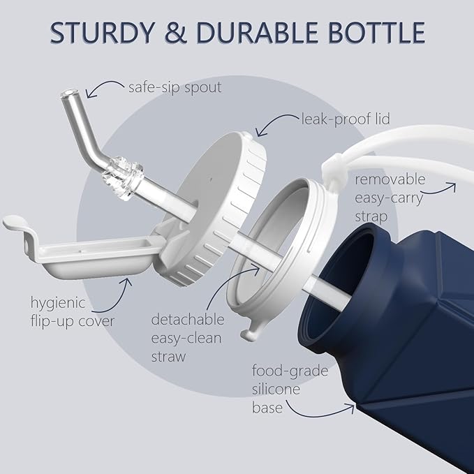 Collapsible Water Bottles, Silicone Foldable Portable Water Bottle 610ml, Lightweight Reusable Leakproof for Travel Camping Hiking Cycling Yoga Sports Outdoor