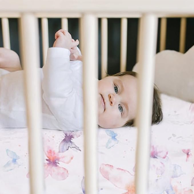 Crib Sheets - Crib Sheets Girl -Crib Sheets Boy - Jersey Sheets - Nursery Bedding - Toddler Bedding Sets for Girls - Toddler Bedding Sets for Boys - Baby Crib Sheets - OILO Studio Crib Sheet Butterfly
