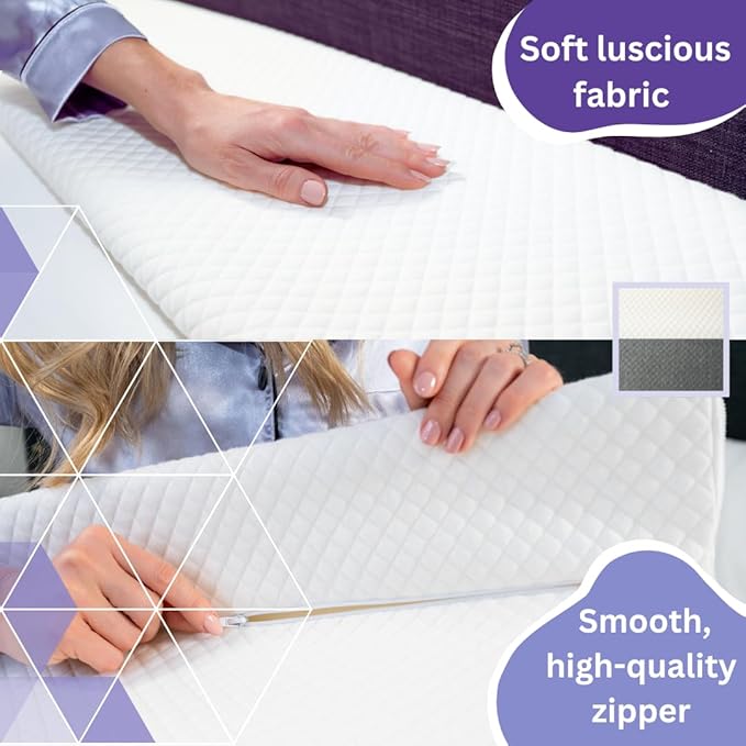 Bed Wedge Pillow for headboard Mattress Gap DuoWedge lux. (White, Double 54") The Perfect Filler for Gaps up to 7"