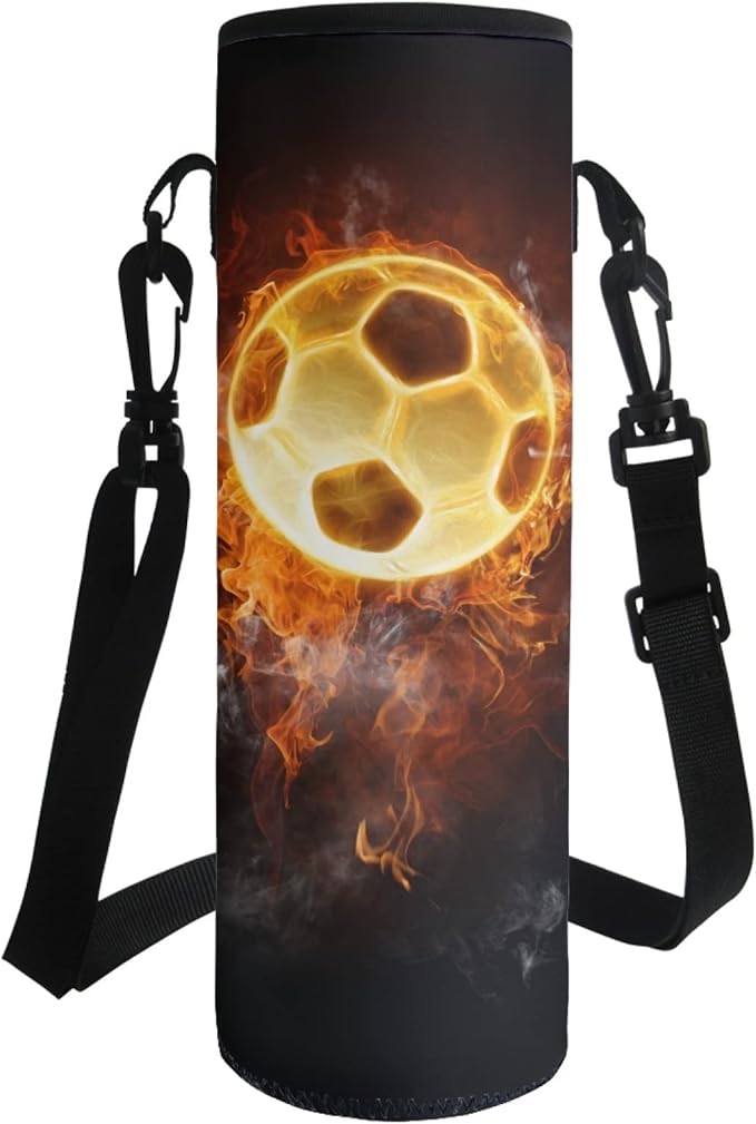 Jndtueit Basketball Water Pouch Holder, Soccer Bottle Cooler Cover Holder Strap for Outdoor Sports Gym Camping Walking