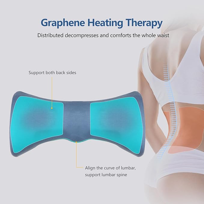 Lumbar Support Pillow for Sleeping Memory Foam Back Lumbar Support Cushion for Lower Back Pain Relief, Back Support Bed Pillow Waist Support Back Sleepers (Dark Blue)