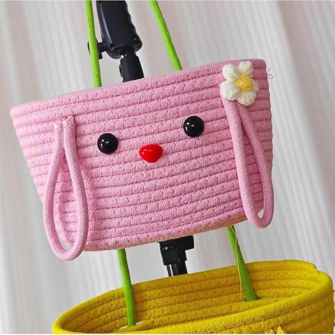 Hanging Baskets for Organizing,Cute 3-Tier Woven Cotton Wall-Mounted Storage Organizer Bag Decorative,Living Room,Bedroom,Nursery Wall Decor