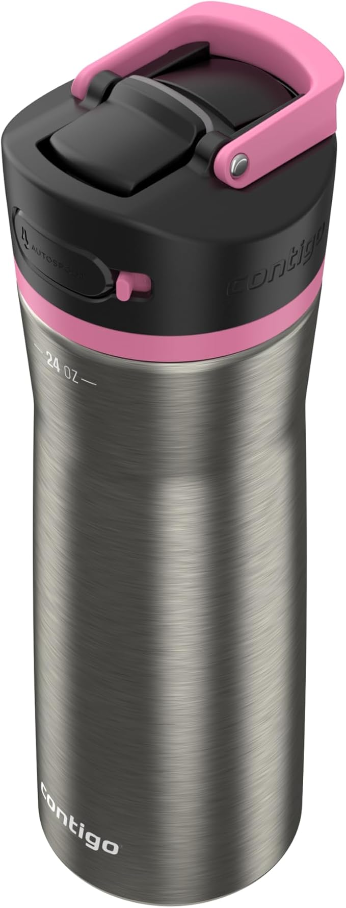 Contigo Ashland Water Bottle, 24 oz, Stainless Steel w/Azalea
