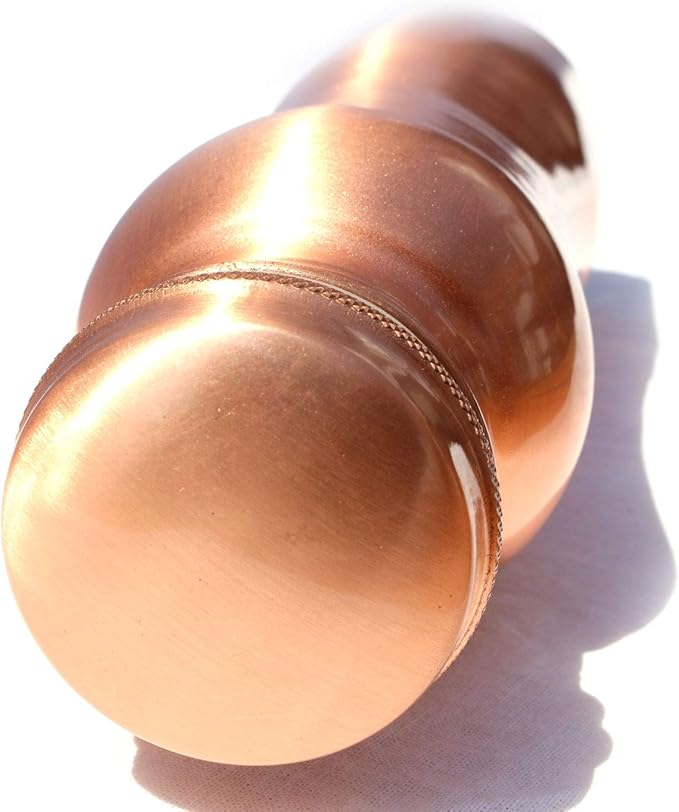 Matt Finish Copper Water Bottle - Joint Less Leak Proof Ayurvedic Drinkware Copper Vessel for Sports, Gym, Outdoors, Yoga, (Design 3)