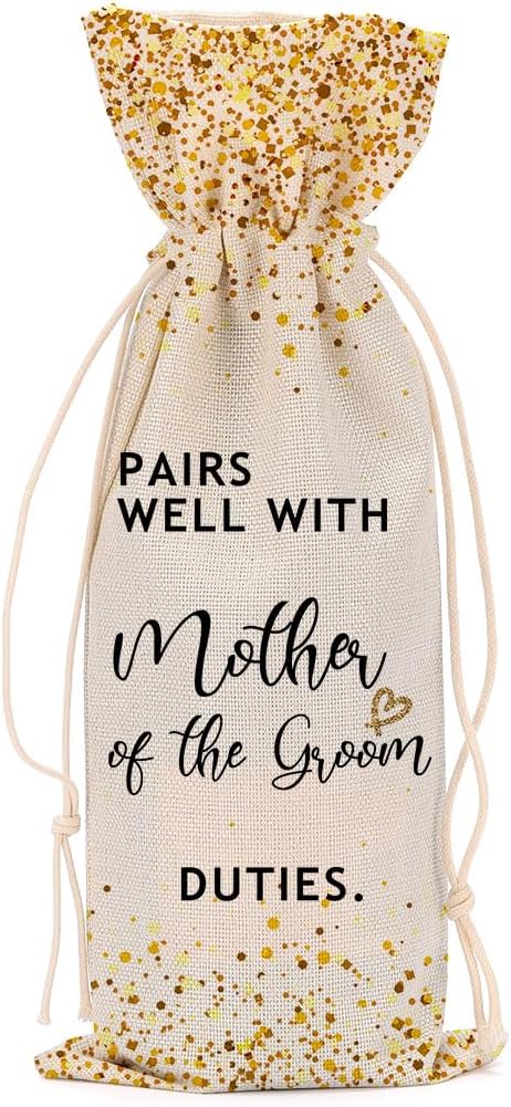 Mother of the Groom Wedding Wine Bag Bridal Shower Gifts Bachelorette Gifts for Bride Fiance Gifts for Women Him Friend Coworker Bachelorette Party Wine Bag