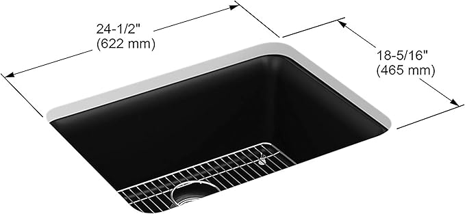 KOHLER K-28001-CM3 Cairn Sink, 24 in, Matte Taupe