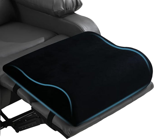HOMBYS Extra Large Recliner Leg Pillow, Memory Foam Foot Rest Cushion Wave Shape Recliner Footrest Extender, Multi Purpose Back & Lumbar Support Pillow for Recliner, Bed, Sofa Couch, Black