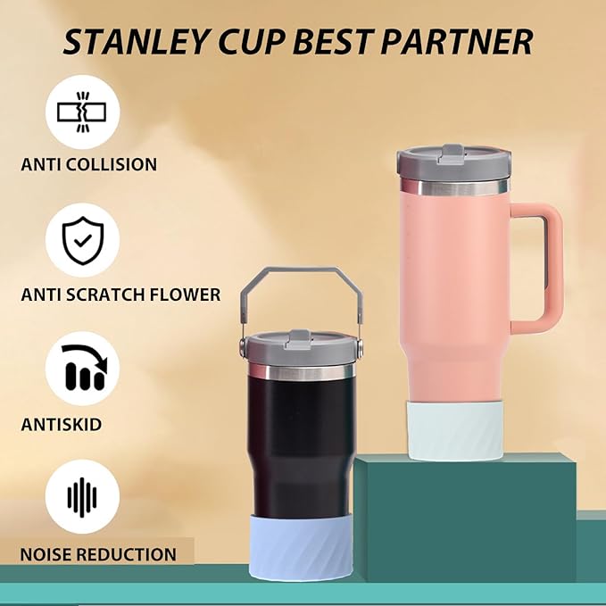 Kleeblatt Bule Silicone Boot For Stanley 40 Oz Tumbler, Stanley Cup Sleeve, Owala Water Bottle 24/32oz Boot Accessories, Stanley Cup Bottom Protector, Stanley Bottom Cover, Hydro Flask Boot
