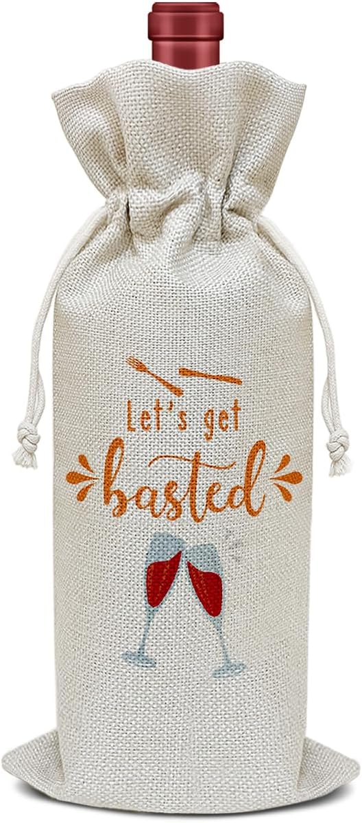 Funny Wine Bag, Funny Gifts Birthday Gifts for Women Men Friends Coworkers Sister Brother, Party Favor Wine Champagne Gift Bag With Drawstring -47