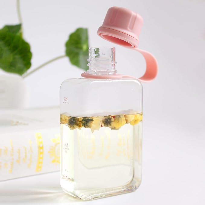 MoChic Flat Water Bottle Portable Slim Water Bottle Design BPA Free Wallet Water Bottle Can be Put into Small Pockets, Makeup Bags and Handbags, Suitable for Travel,Work and Outdoor Sports 17oz（white）