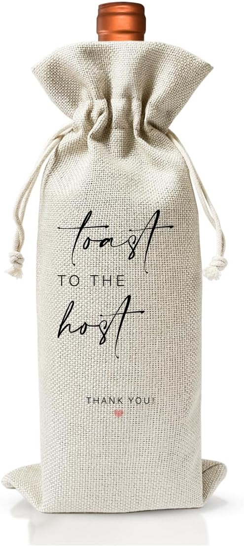 Wedding Day Gift Wine Bag for Helper, Wedding Or Engagement Party Decorations Favors, Thank You Wedding Gift, Bridal Proposal Gift, Engagement Gift For Women Man Friend, Cotton Linen Wine Bag