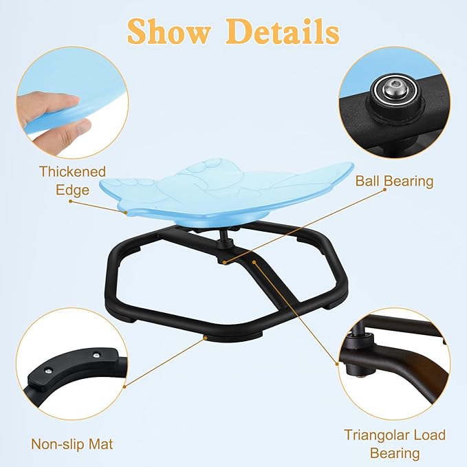 Spinning Chair for Autistic Kids Sit and Spin Chair for Kids Swivel Sensory Chair Elephant Spinning Seat Autism Sensory Chair Items for Sensory Room Training Balance Body Coordination