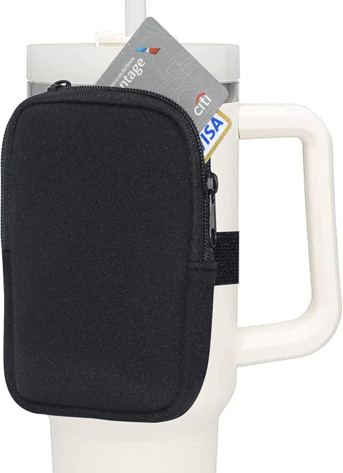 Water Bottle Pouch, Compatible with Stanley Quencher Adventure 40oz & Fit for Stanley IceFlow 20oz 30oz,Handheld Pocket for Safely Carry Cards Keys, Wallet, Earphone etc. Daily Necessities
