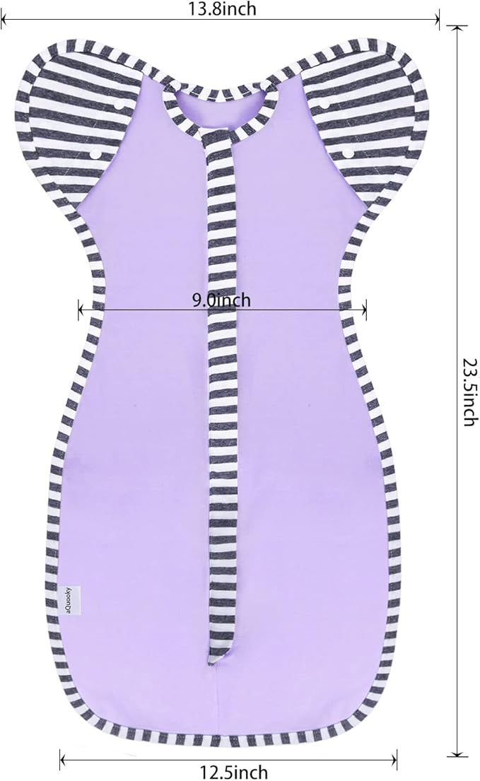 Baby Blanket Sack with Arms Free Design,Transition to Arms Free Wearable for Newborn Girl and Boy, Large 6-9Months, Purple Color