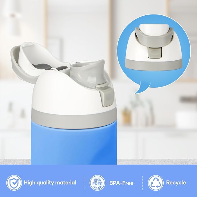 Replacement Lid for Owala Freesip, One Button Water Bottle Top Lid Compatible with Owala Cup 16oz 24oz 32oz 40oz, BPA-Free Replacement Accessories for Owala Free Sip (Ash White)