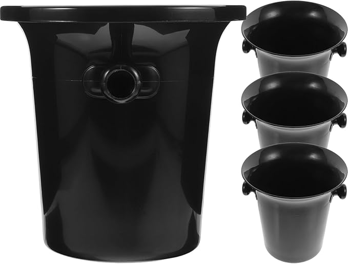 4Pcs Wine Spittoon Wine Dump Buckets Bucket Spit Wine Barrels Cold Wine Barrels Ice Bucket for Wine Whiskey Cocktails (Black)