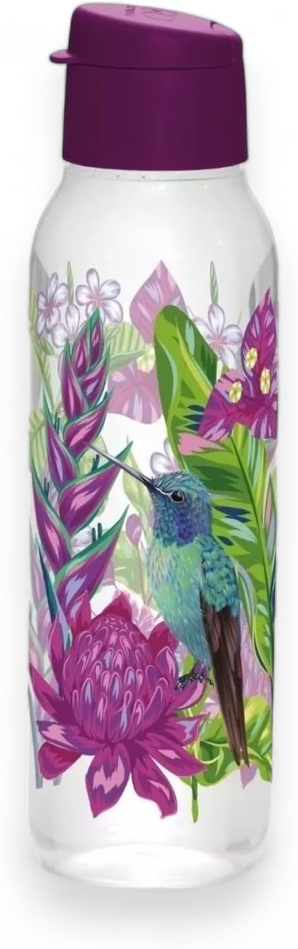 Tupperware Hummingbird Medium ECO Shimmers Water Bottle 25 oz / 750 mL Purple