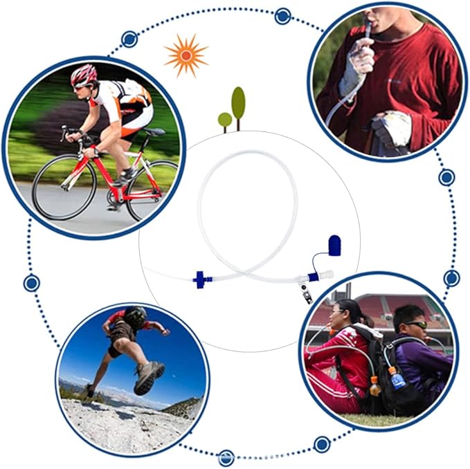 Cycling Bottle Drink Tube Water Bottle Drinking Tube with Double Adapter Hydration System Drink Tube Kit for Cycling Trekking Fishing Boating Camping