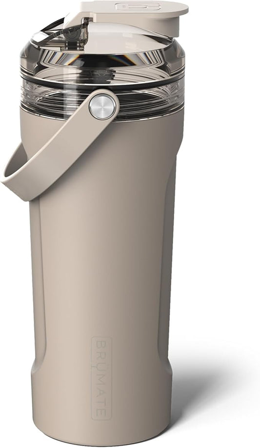 BrüMate MultiShaker Blender Shaker Bottle | 100% Leakproof Insulated Stainless Steel Shaker Bottle | Protein Shaker Bottle, and Pre Workout Bottle for the Gym | 26oz (Mocha)