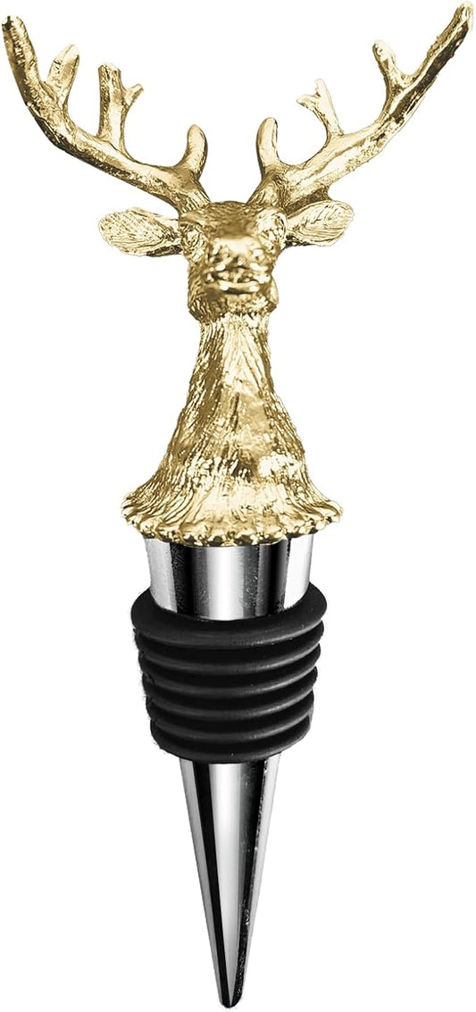 Deer Head Wine Stopper - Unique Rustic Decor Bar Accessorys for Wine Preservation, Ideal Wine Lover Gift