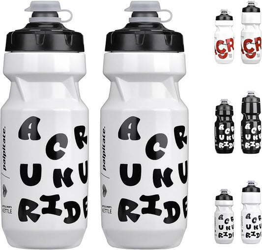 Bike Water Bottle 21oz Bicycle Water Bottle for 5hrs Insulation Sports Squeeze Water Bottle with Leakproof DesignFits Most Bike Cages (White 21 * 2)