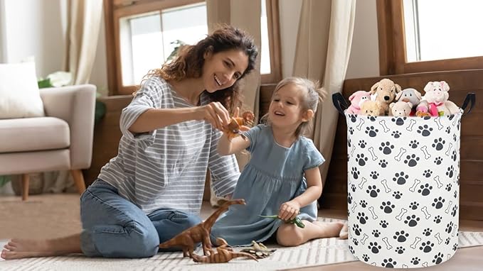Kids Laundry Hamper,Dog Laundry Basket Collapsible Puppy Storage Baskets for Home Decor,Office,Toy Organizer,(Dog paw)