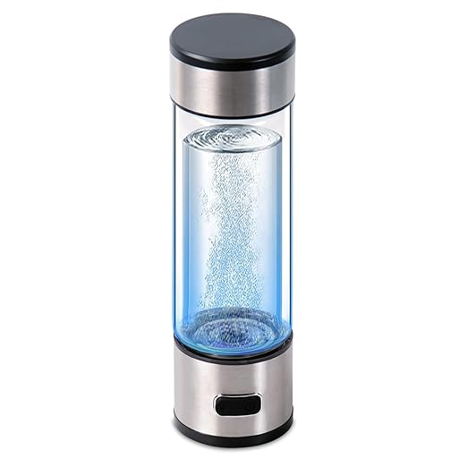 Hydrogen Water Bottle,Portable Hydrogen Water Bottle Generator, Improve Water in 3 Minutes Quick Electrolysis, Hydrogen Water Machine for Home, Office, Travel (Silver)
