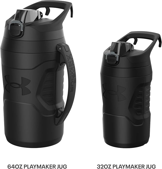 Under Armour Sports Water Jug, 32 oz Insulated Water Bottle w/Handle, Fence Hook, Leak Resistant, Baseball, Football & More