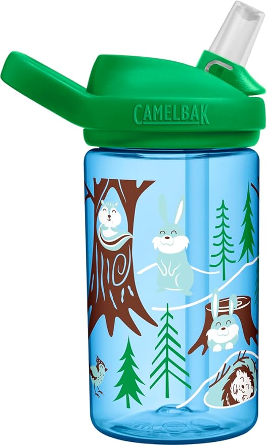 CamelBak Eddy+ 14 oz Kids Water Bottle with Tritan Renew – Straw Top, Leak-Proof When Closed, Hibernating for Winter