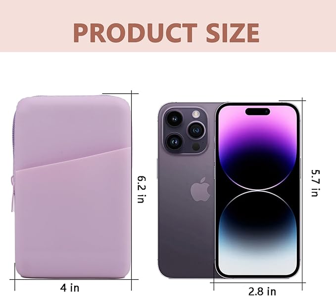 Water Bottle Pouch for Stanley Quencher Adventure 40oz & Stanley IceFlow 20oz 30oz, Silicone Design Tumbler Pouch for Phone, Card, Keys, Earphone (Purple)